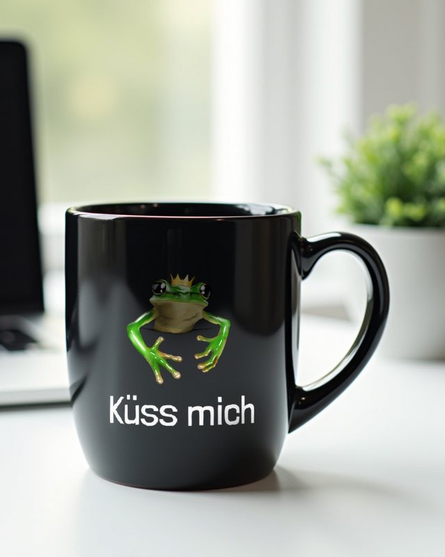 Kleiner süßer Frosch Küss mich - Valentinstag Geschenk – Tasse