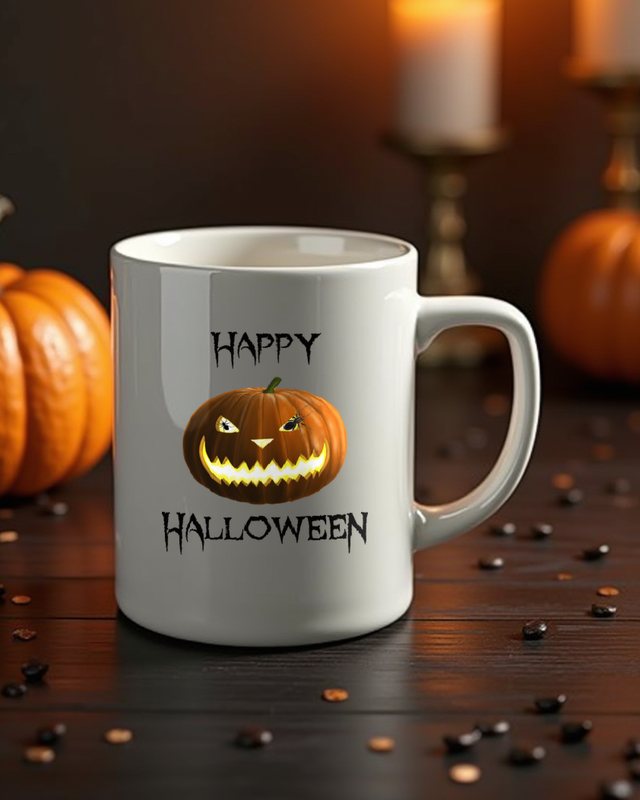 Pumpkin and Spider - Happy Halloween Spooky Design – Mug