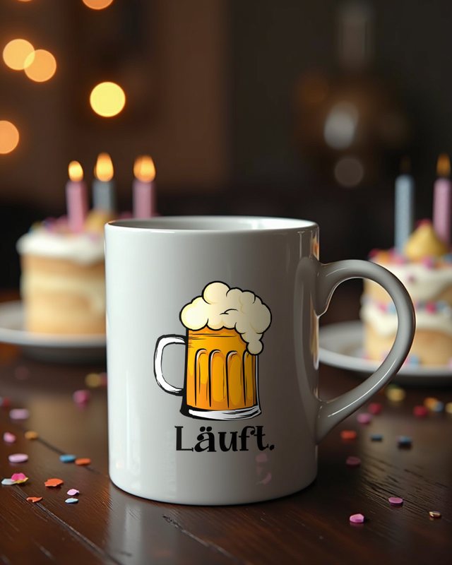 Läuft Beer - Lustiger Bier Spruch für Biertrinker – Tasse