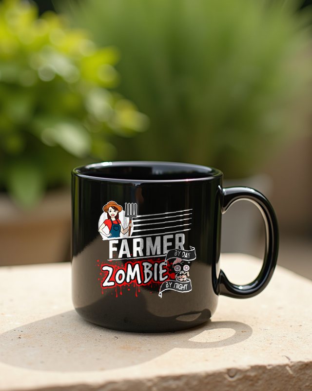 Farmer by Day Zombie by Night - Funny Halloween Farm Gift – Mug