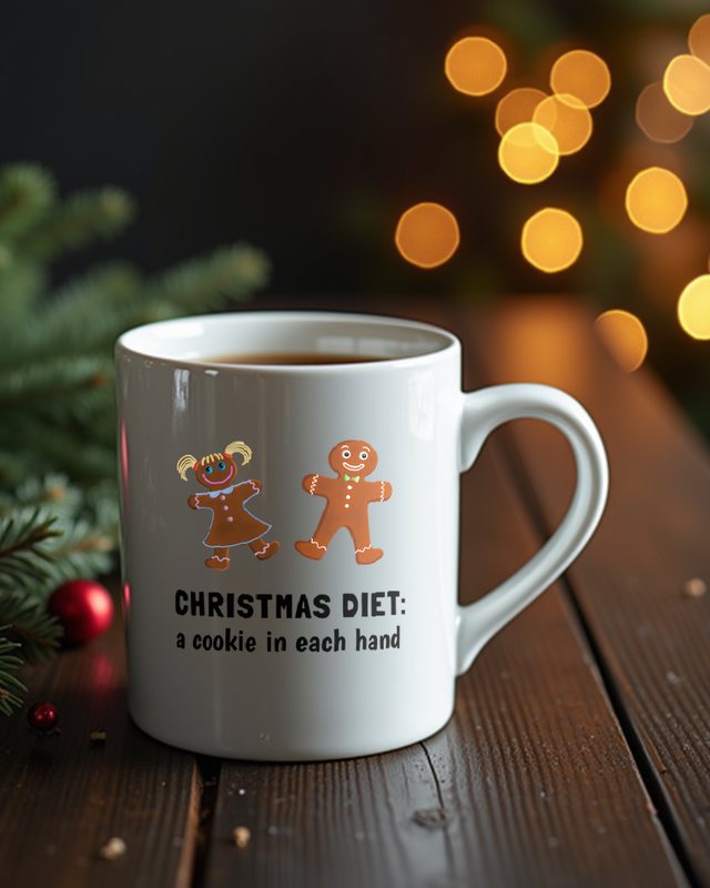 Gingerbread Christmas Diet Cookies - Funny Holiday Diet – Mug