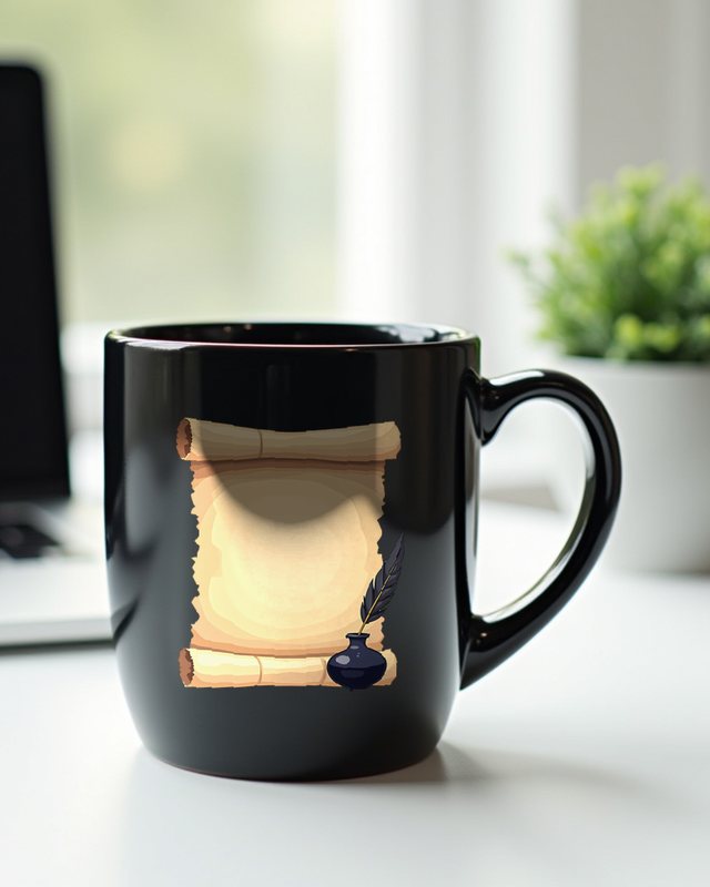 Blank Constitution Scroll With Quill – Civics Graphic – Mug