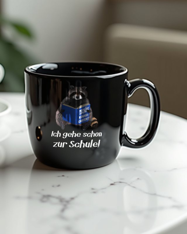 Waschbär Leseratte - Ich gehe schon zur Schule Einschulung – Tasse