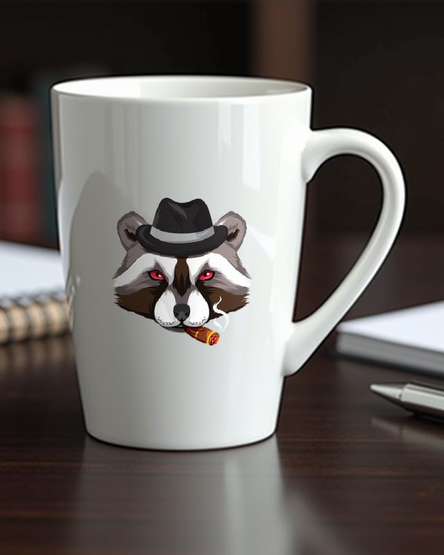 Mafia Waschbär mit Zigarre - Lustiges Gangster Tier Motiv – Tasse