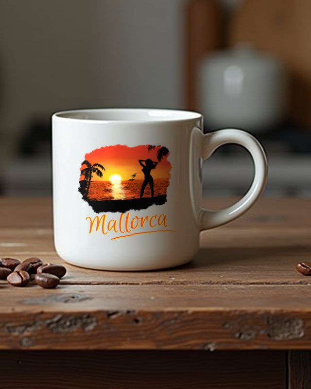 Mallorca Summer Sunset Girl Rot - Malle Sommer Motiv – Tasse