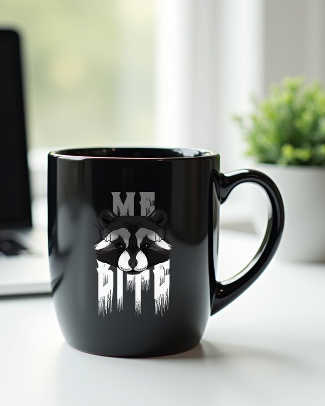 Me bite Racoon - Frecher Waschbär Spruch Lustig – Tasse