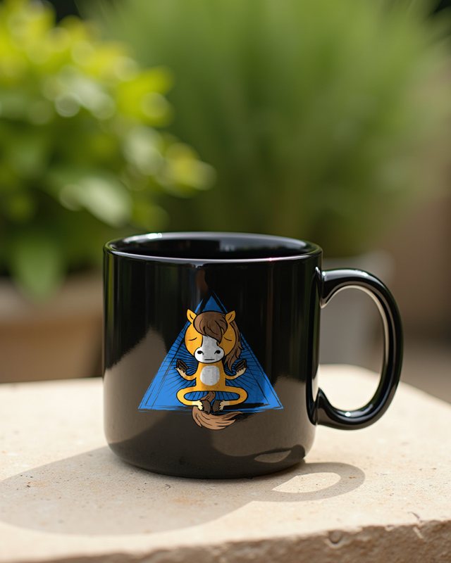 Meditierendes Pferd - Lustiges Yoga Motiv für Reiter – Tasse