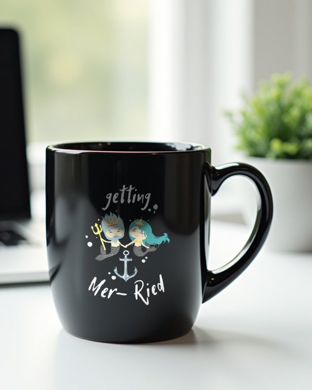 Mer-Ried Married - Lustiges Wortspiel zur Hochzeit – Tasse