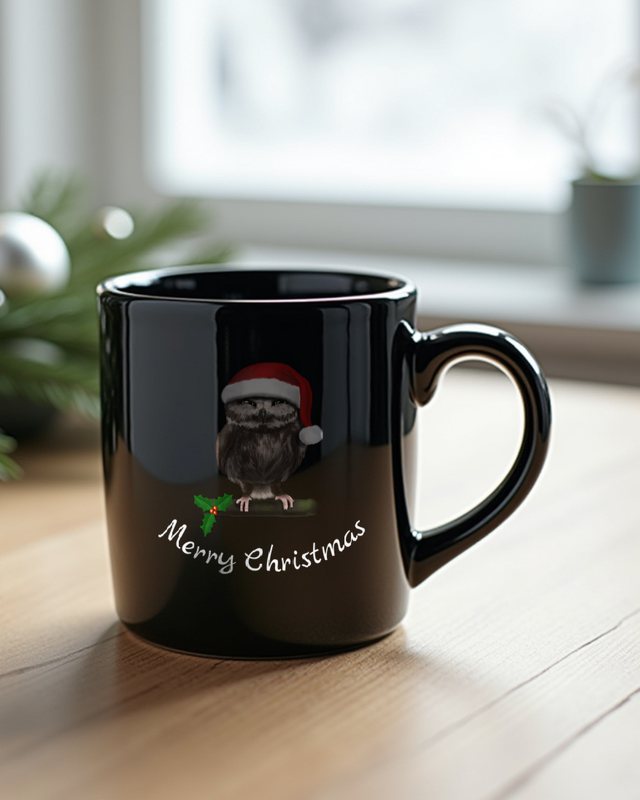 Merry Christmas Says the Angry Owl - Funny Christmas – Mug