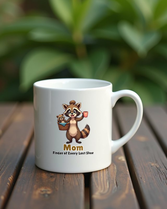 Mom Finder of Every Lost Shoe - Waschbär Mama – Tasse