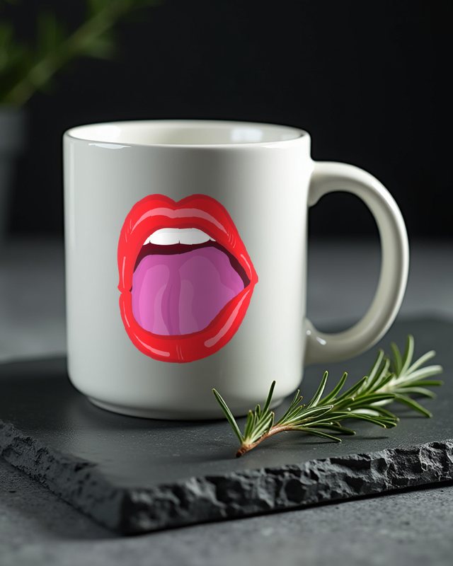 Offener Mund - Ausdrucksstarkes Lippen Motiv – Tasse