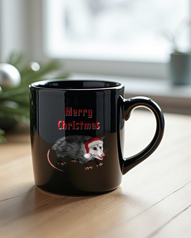 Opossum - Merry Christmas - Funny Animal Holiday Design – Mug