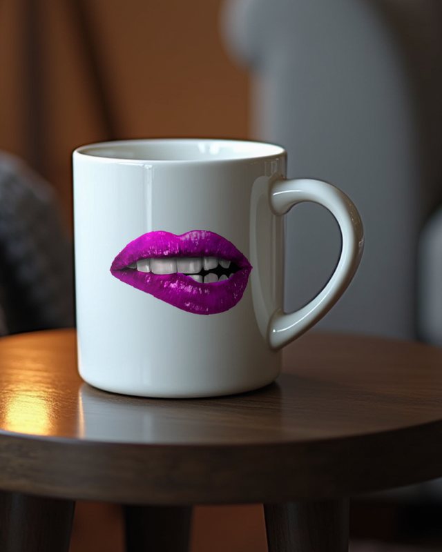 Pinker Lippenbiss - Freches Lippen Motiv für Frauen – Tasse