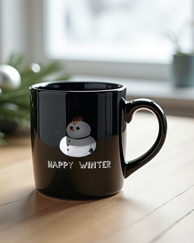 Punk Schneemann - Happy Winter - Rock Winter Motiv – Tasse