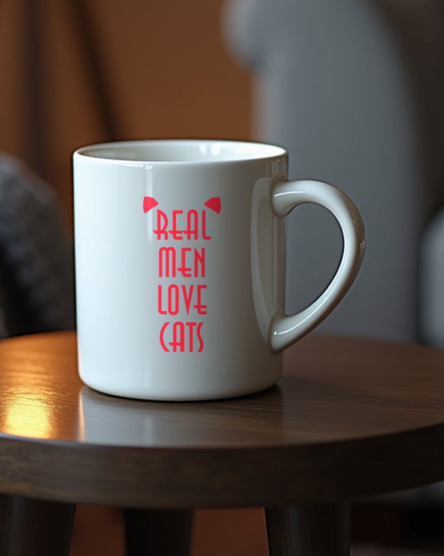 Real Men Love Cats - Katzenmotiv für Katzenpapas – Tasse