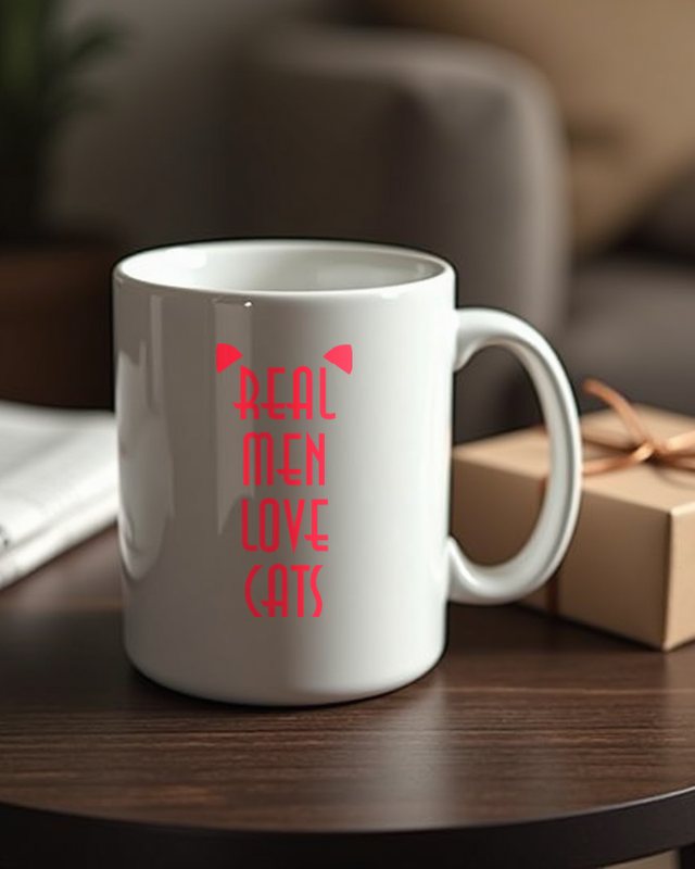 Real Men Love Cats - Katzenmotiv für Katzenpapas – Tasse