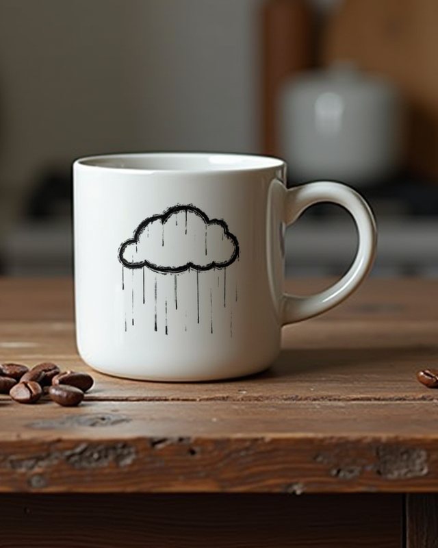 Regenwolke - Wolke mit Regen im Graffiti Pinsel Stil – Tasse