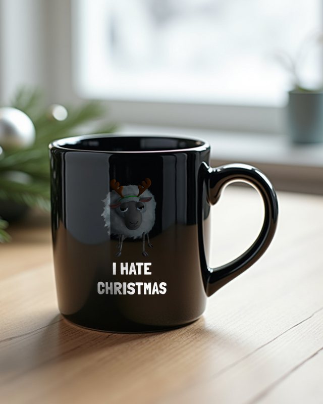 Sheep with Antlers - I Hate Christmas - Anti Xmas – Mug