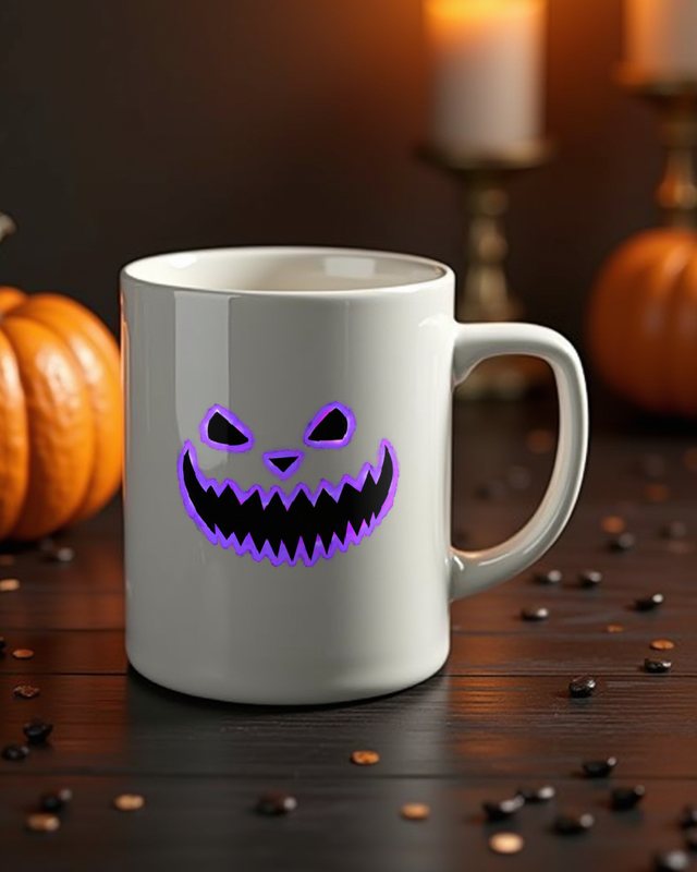 Schauriges Halloween Gesicht 2 in Lila - Halloween Motiv – Tasse