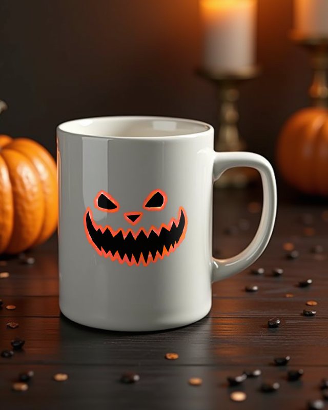 Schauriges Halloween Gesicht 2 in Rot - Halloween Motiv – Tasse