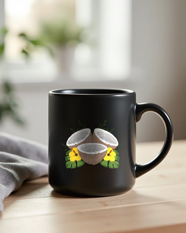 Sommer Kokosnuss - Tropisches Strand Urlaub Motiv – Tasse