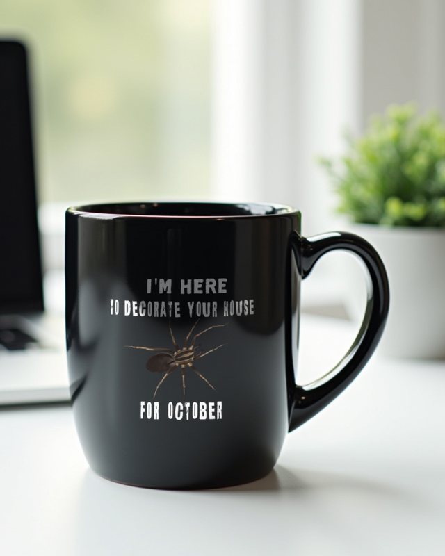 Spider Decorating the House - Funny Halloween Spider – Mug
