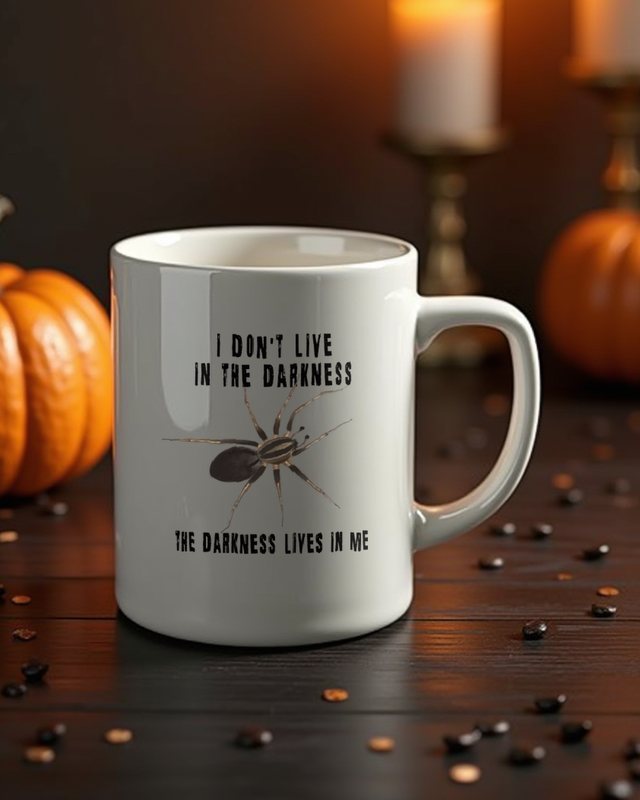 Spinne - Darkness lives in me - Gothic Halloween Spruch – Tasse