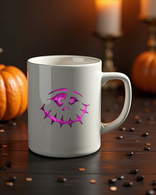 Spukiges Halloween Gesicht 5 in Rot - Halloween Motiv – Tasse