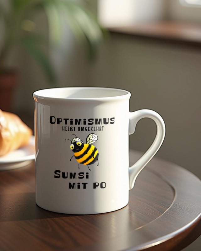 Süße Biene mit Po - Optimismus für Bienenfreunde – Tasse