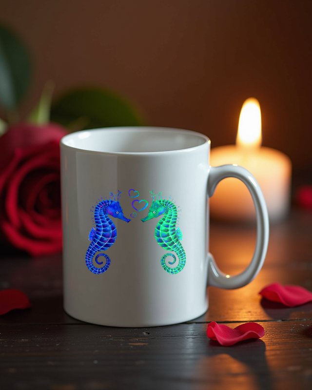 Süße Seepferdchen Liebe - Geschenk für Verliebte – Tasse
