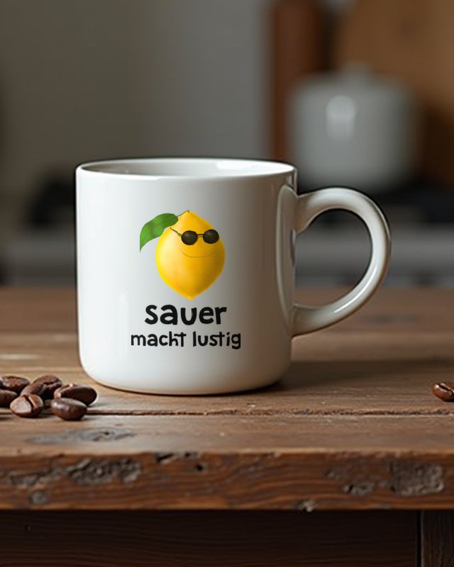 Süße Zitrone Sauer macht lustig - Lustiger Obst Spruch – Tasse