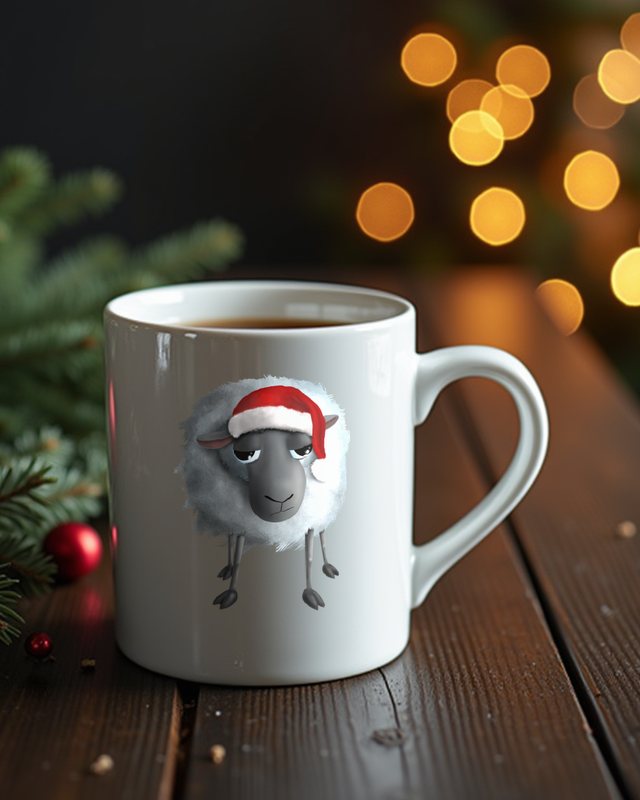 Sweet Sheep Dislikes Christmas - Funny Holiday Grump – Mug