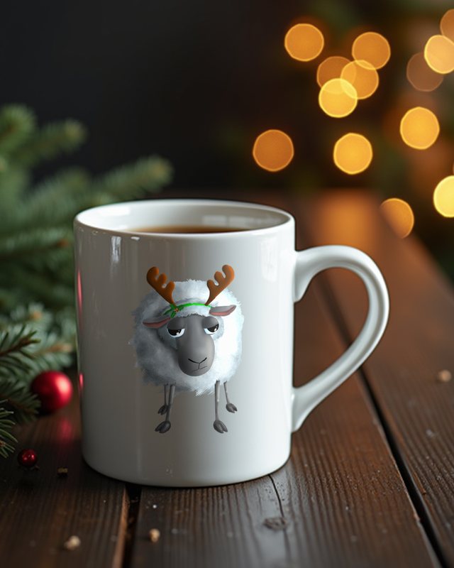 Süßes Weihnachtsschaf - Kleines Schaf liebt Weihnachten – Tasse