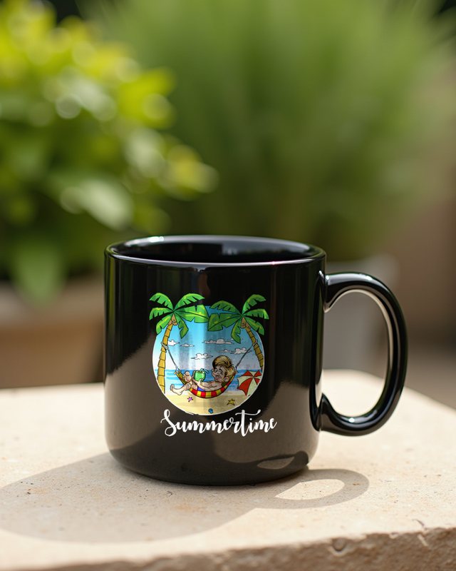 Summertime - Mann in der Hängematte am Strand – Tasse