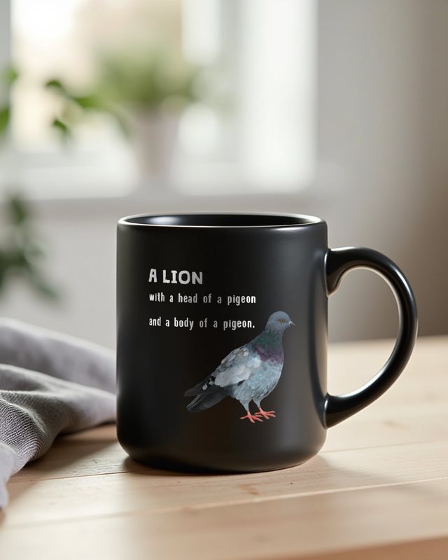 Pigeon as Lion - Funny Pigeon Gift for Bird Lovers – Mug
