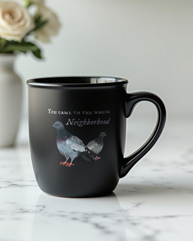 Taube im falschen Viertel - Lustiges Tauben Motiv – Tasse