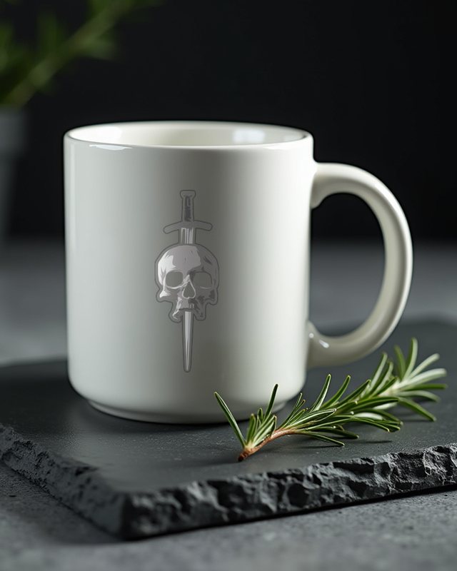 Skull with Dagger - Old School Tattoo Style Design – Mug