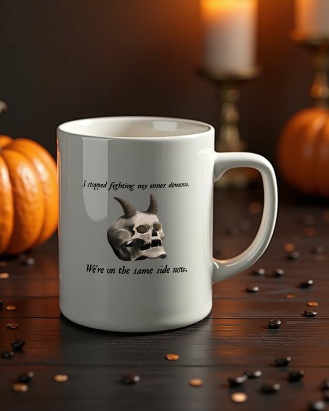 Skull Demons and Crazy Quote - Gothic Halloween Skull – Mug