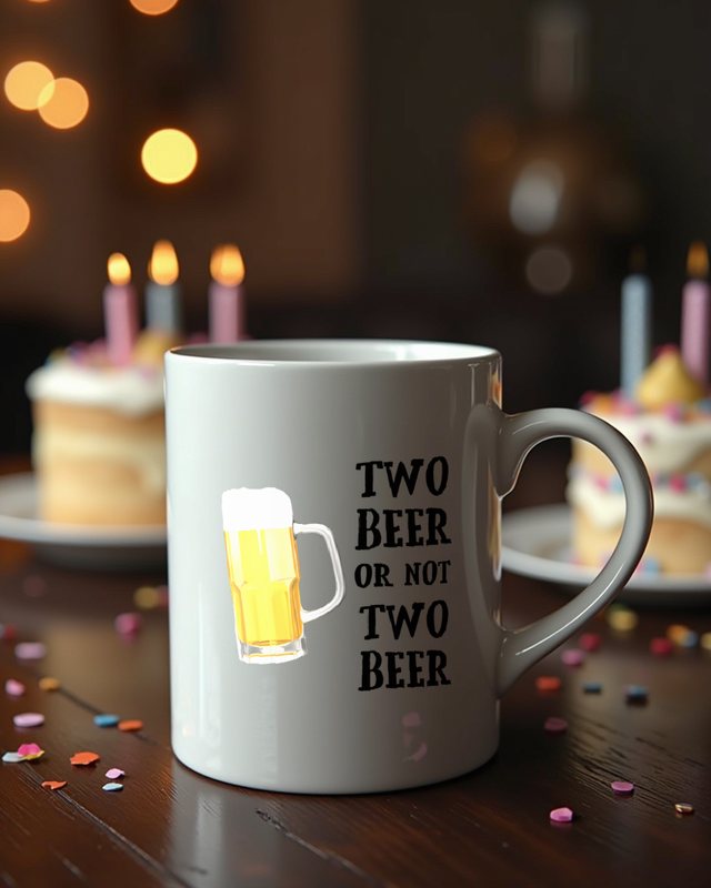 Two Beer or not Two Beer - Lustiges Bier Geschenk – Tasse
