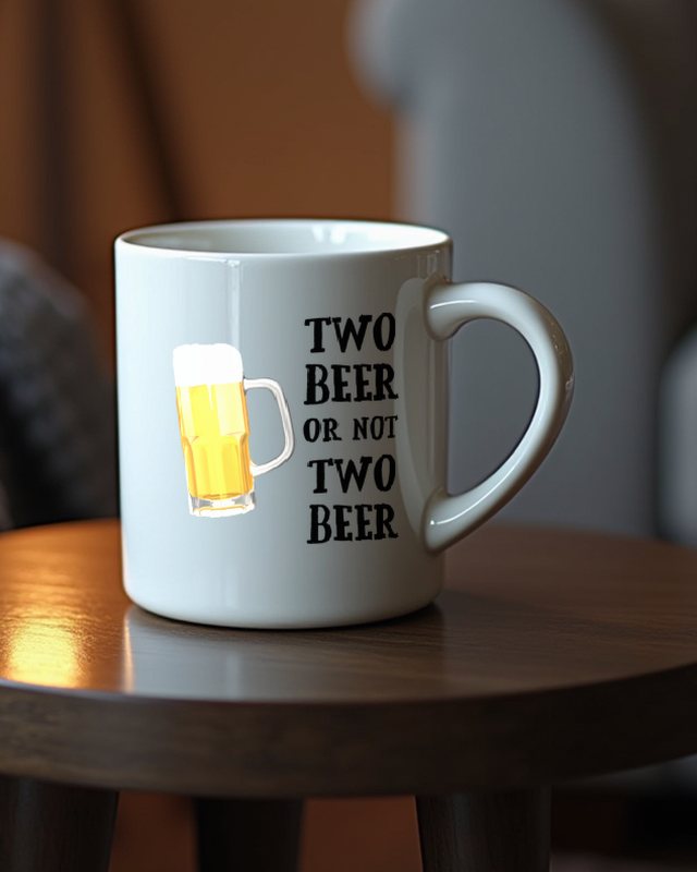Two Beer or not Two Beer - Lustiges Bier Geschenk – Tasse