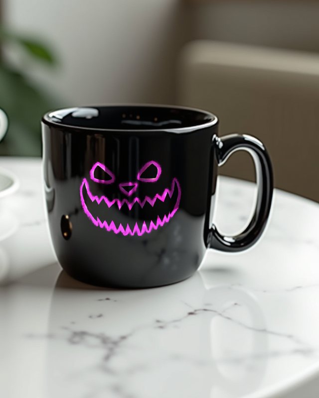 Unheimliches Halloween Gesicht 3 in Pink - Halloween Motiv – Tasse
