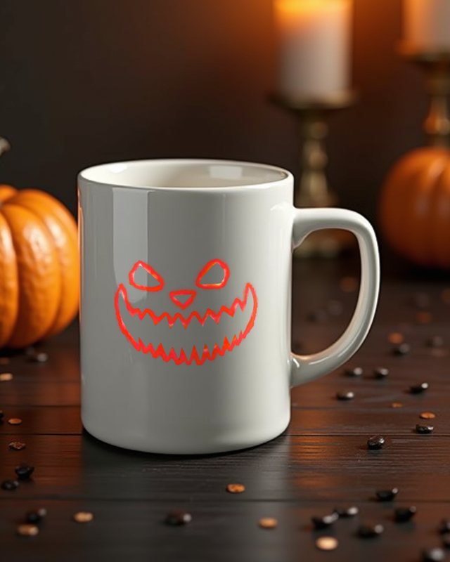 Eerie Halloween Face 3 in Red - Halloween Design – Mug