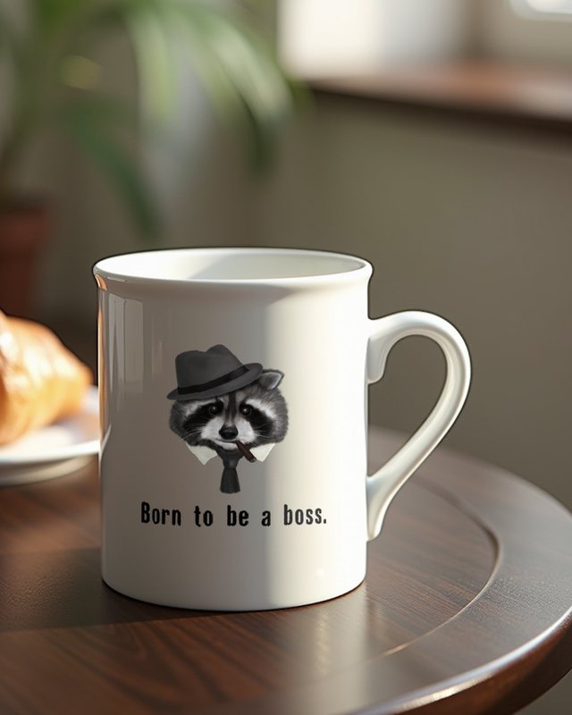 Raccoon Born to Be a Boss - Funny Boss Gift – Mug