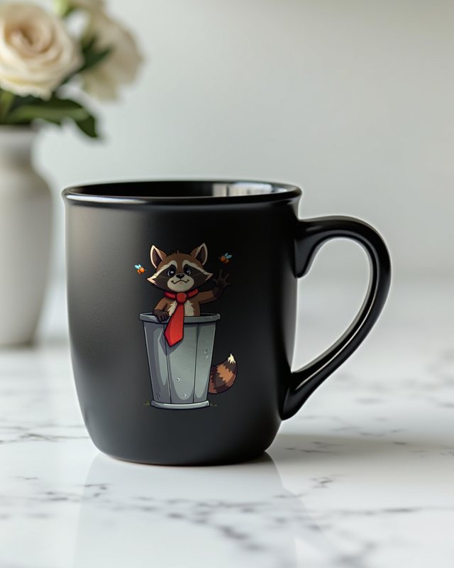 Raccoon in Trash Can With Red Necktie – Political Satire – Mug