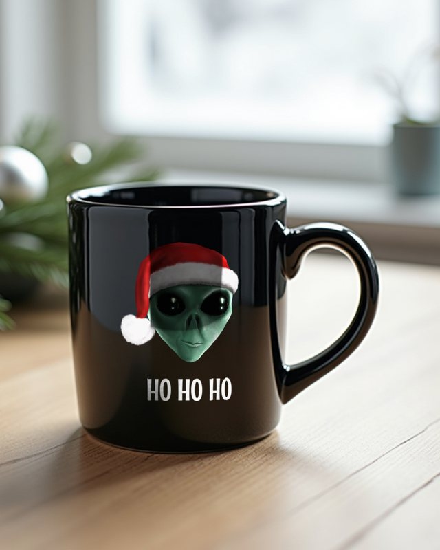 Weihnachts Alien - Ho Ho Ho - Lustiges Sci-Fi Motiv – Tasse