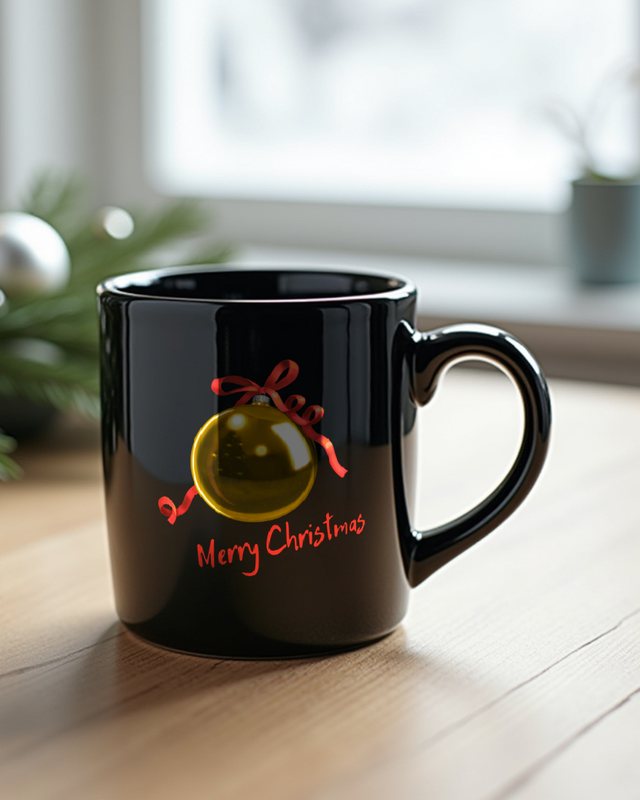 Gold Christmas Ornament - Festive Holiday Bauble Design – Mug