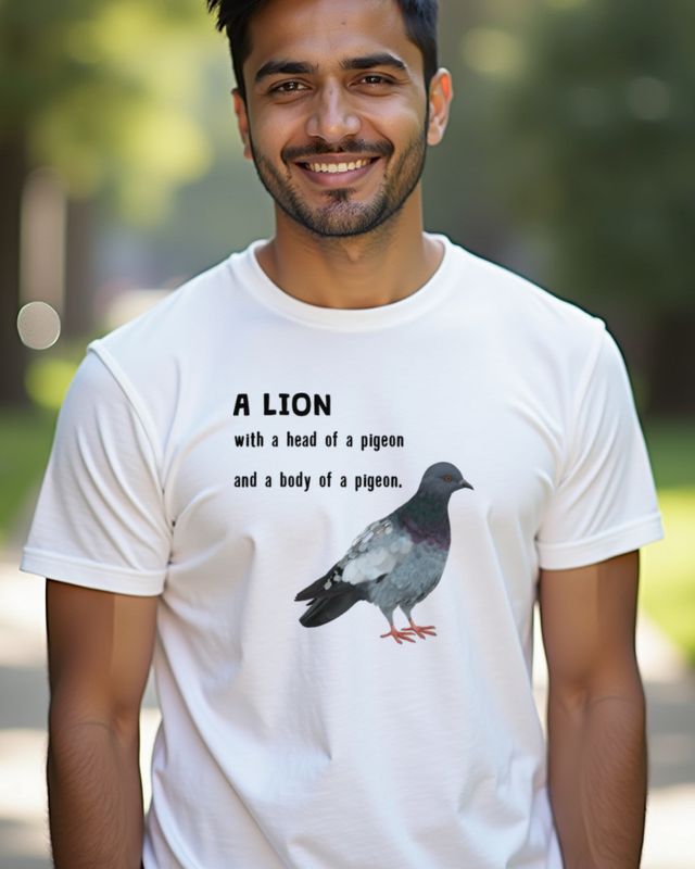 Pigeon as Lion - Funny Pigeon Gift for Bird Lovers – T-Shirt