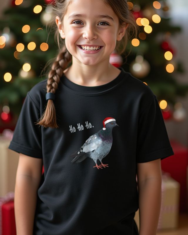 Pigeon Ho Ho Ho - Funny Christmas Pigeon Design – T-Shirt