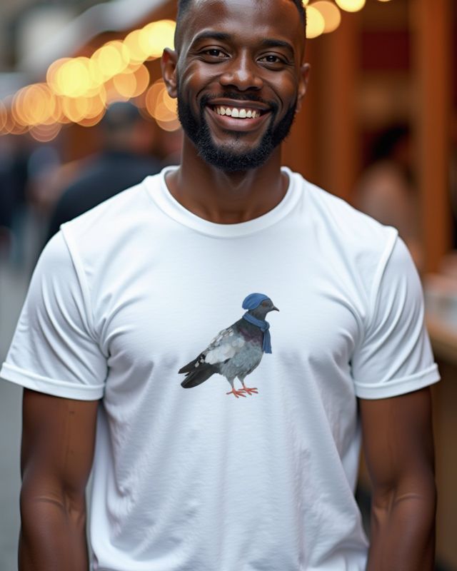 Taube im Winter - Süßes Winter Vogel Motiv – T-Shirt