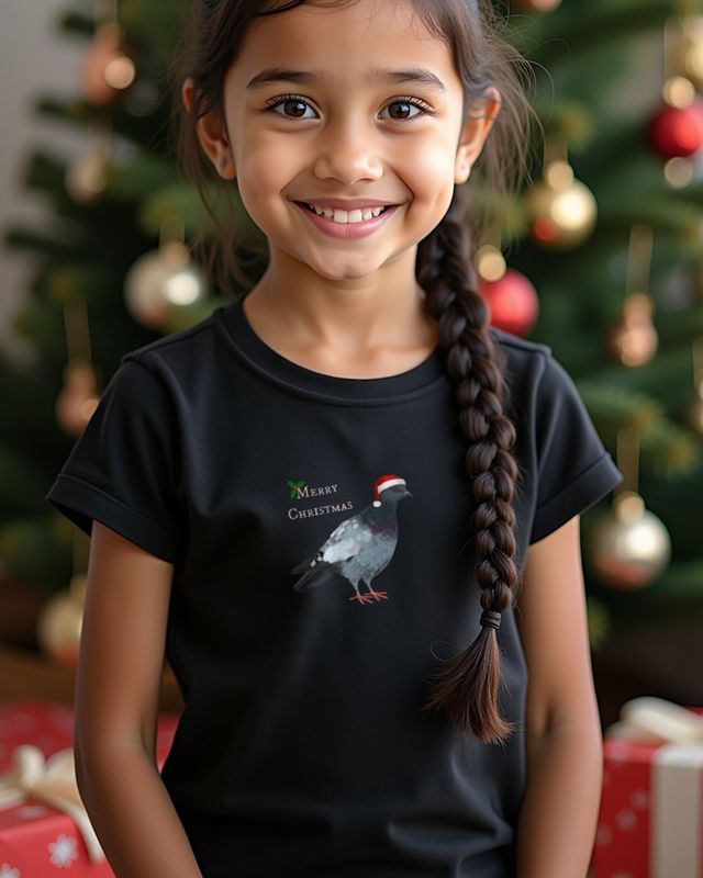 Taube wünscht Merry Christmas - Weihnachtstaube Motiv – T-Shirt